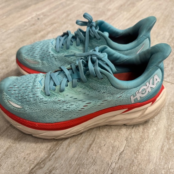 Hoka Clifton 8 Tiffany Green Running Shoes - Picture 2 of 12